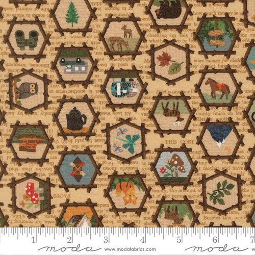 Paper Trails Icon Parchment - Quilt Fabric