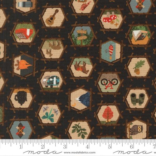 Paper Trails Icon Navy - Quilt Fabric
