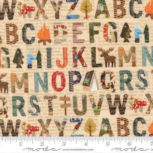 Paper Trails Alphabet Cream - Quilt Fabric