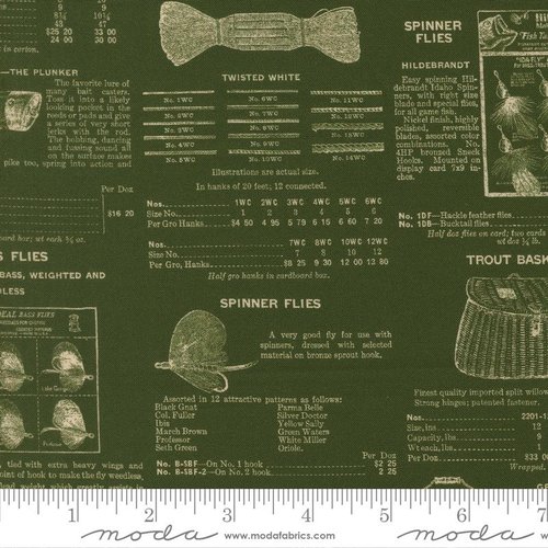 Paper Trails Text Grass - Quilt Fabric