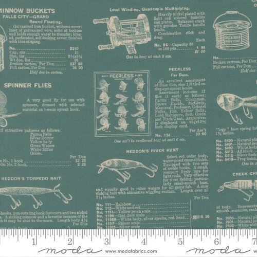 Paper Trails Text Pond - Quilt Fabric