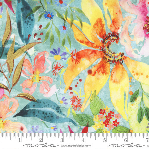 Eufloria Jade - Floribunda Large Floral - Quilt Fabric
