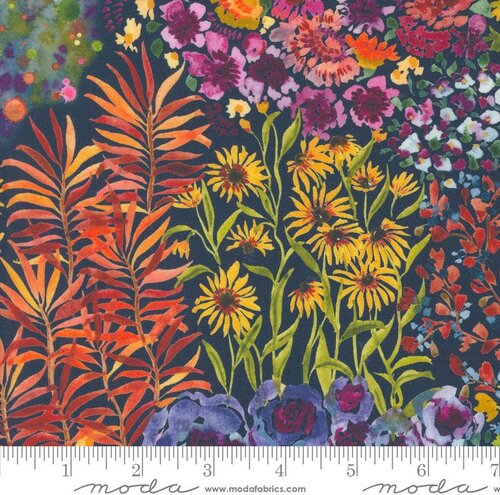 Floribunda Flower Child - Midnight - Quilt Fabric