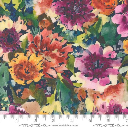 Floribunda Blooms - Midnight - Quilt Fabric