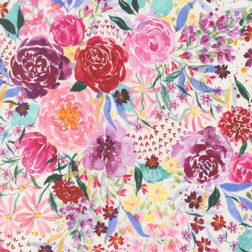 Fleur The Love QC Flower Cloud - Quilt Fabric