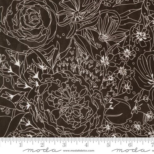 Little Lovelies Sketch Midnight - Quilt Fabric