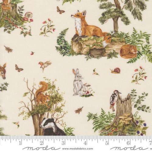 Fable and Fern Wildlife Eggshell - Quilt Fabric