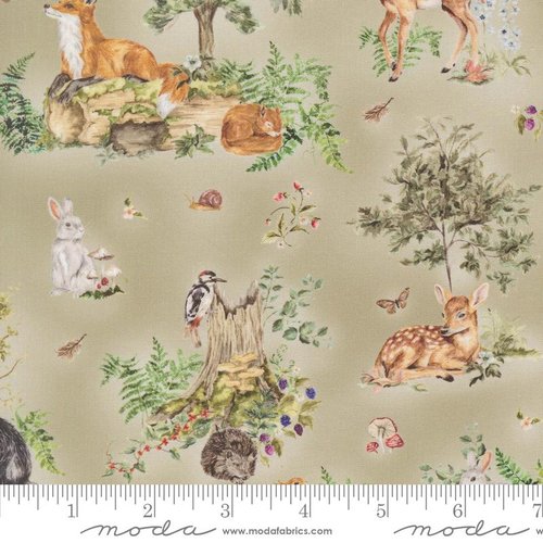 Fable and Fern Wildlife Sage - Quilt Fabric
