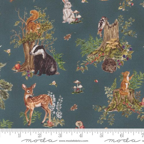 Fable and Fern Wildlife Indigo - Quilt Fabric