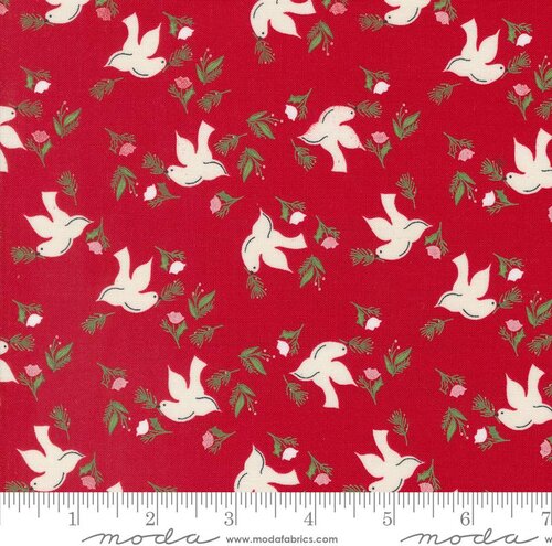 Once Upon Christmas Birds - Red - Quilt Fabric