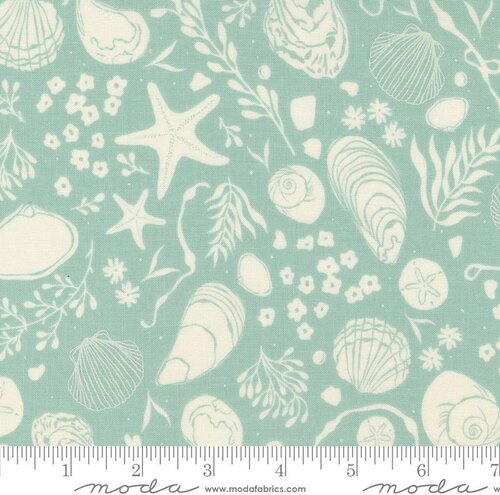 Seaglass Summer Shells - Ocean Air - Quilt Fabric