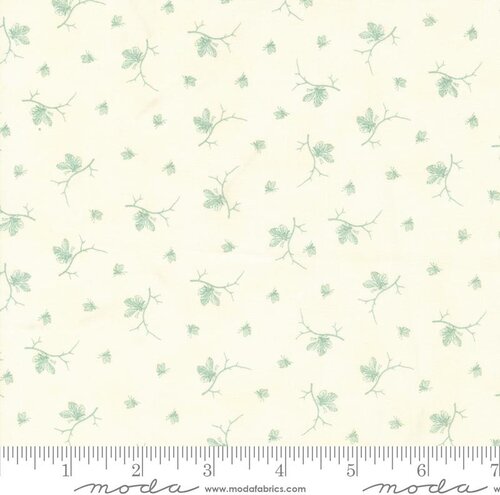 Brave Butterfly Shirting - Parchment Aqua - Quilt Fabric