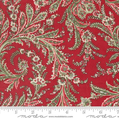 A Christmas Carol Paisley - Crimson - Quilt Fabric