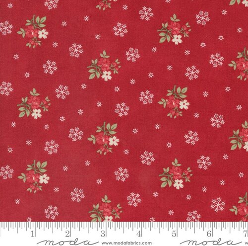 A Christmas Carol Flurries - Crimson - Quilt Fabric
