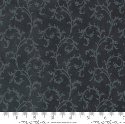 A Christmas Carol Swirl - Ebony - Quilt Fabric