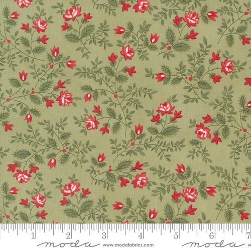 A Christmas Carol Floral - Sage - Quilt Fabric