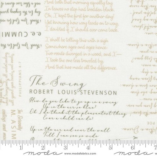 Tranquility Text Off White - Quilt Fabric