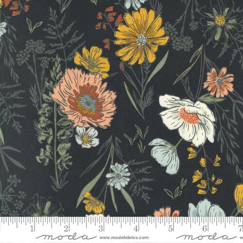Woodland Wildflowers Wonder - Charcoal - Quilt Fabric