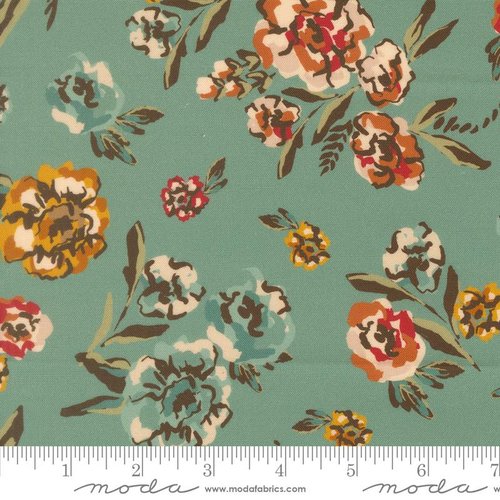 Flora & Thread Flower Teal - Quilt Fabric