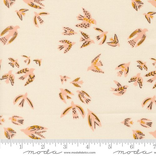 Flora & Thread Birds Eggshell - Quilt Fabric