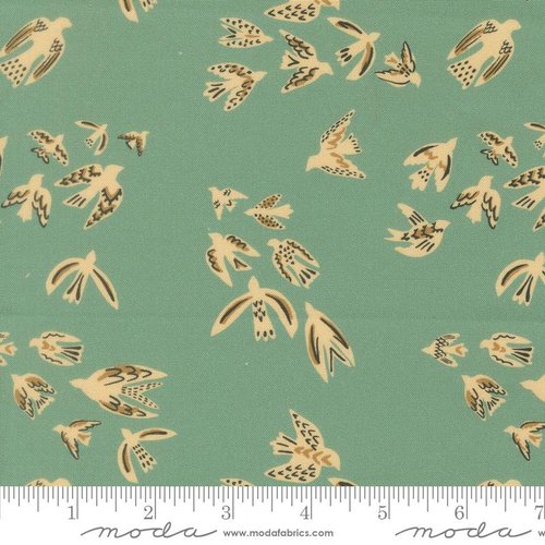 Flora & Thread Birds Teal - Quilt Fabric