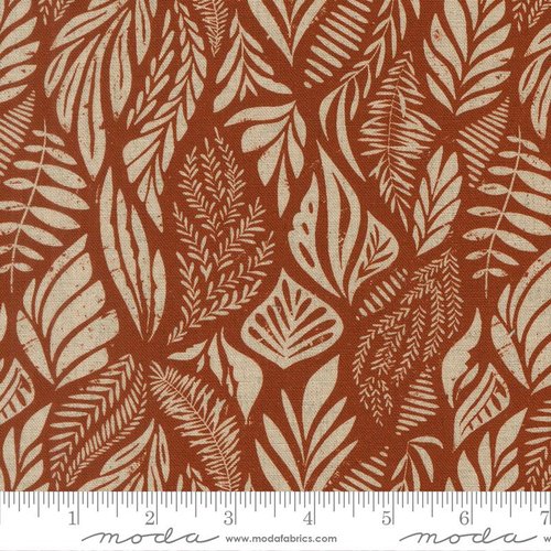 Flora & Thread Fronds Mochi Linen Spice - Quilt Fabric