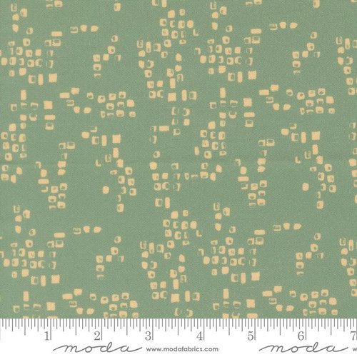 Flora & Thread Squares Teal - Quilt Fabric