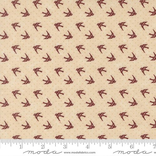 Cardinals Nest Birds Tan - Quilt Fabric