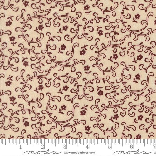 Cardinals Nest Flowers Tan - Quilt Fabric