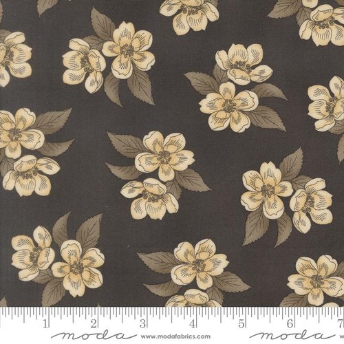 Collections Magnolia Flower Charcoal - Quilt Fabric