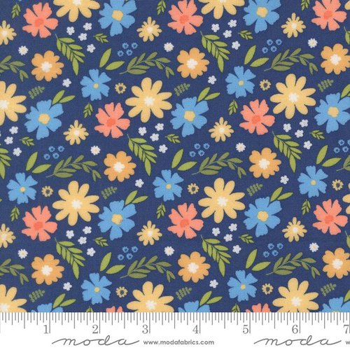 Catching Sunshine Blossoms Cobalt - Quilt Fabric