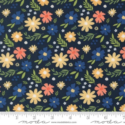 Catching Sunshine Blossoms Navy - Quilt Fabric