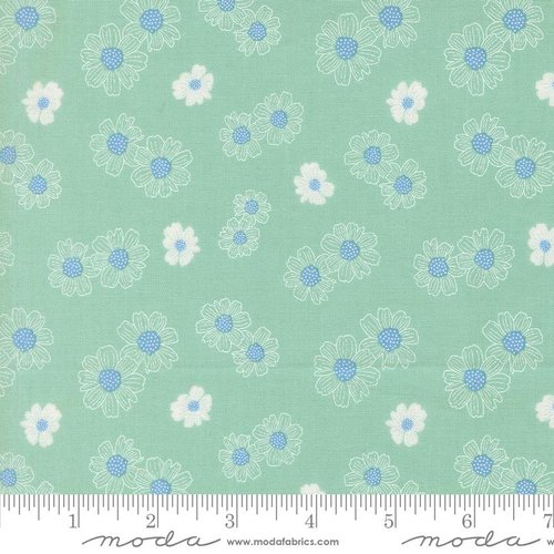 Catching Sunshine Blooms Aqua - Quilt Fabric