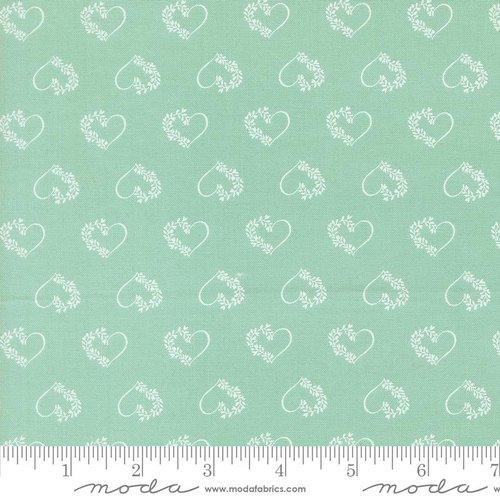 Catching Sunshine Hearts Aqua - Quilt Fabric