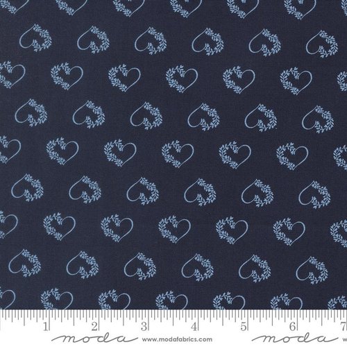 Catching Sunshine Hearts Navy - Quilt Fabric