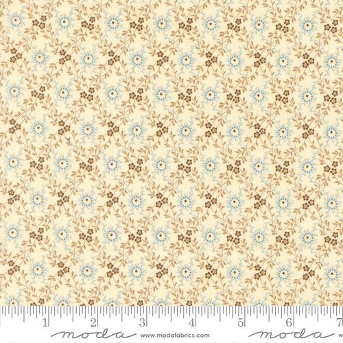 Betsys Best Trellis Biscuit Aqua - Quilt Fabric
