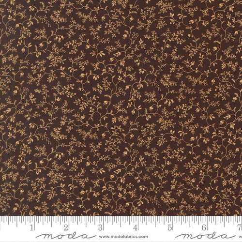 Betsys Best Blossoms Brown - Quilt Fabric