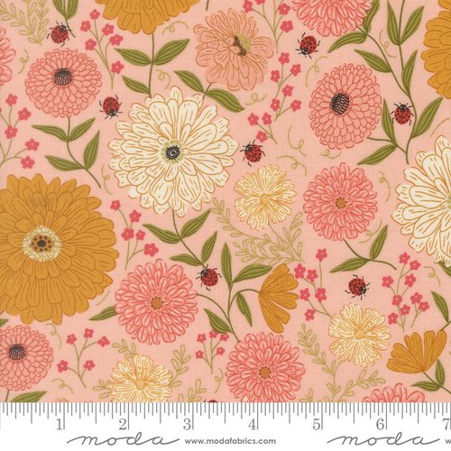 Ladybug Whimsy Blossom Pretty Pink - Quilt Fabric