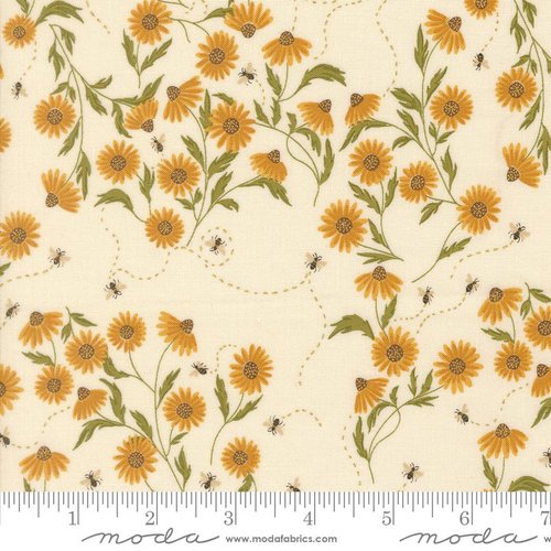 Ladybug Whimsy Sunflowers Eggshell - Quilt Fabric