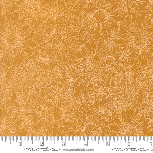 Ladybug Whimsy Sketchs Golden - Quilt Fabric
