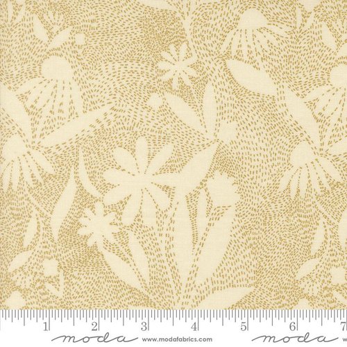 Ladybug Whimsy Fronds Eggshell - Quilt Fabric