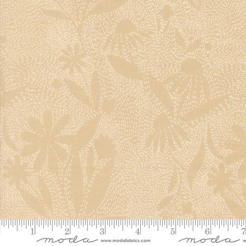 Ladybug Whimsy Fronds Natural - Quilt Fabric