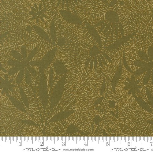 Ladybug Whimsy Fronds Grass - Quilt Fabric