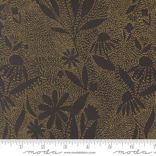 Ladybug Whimsy Fronds Midnight - Quilt Fabric