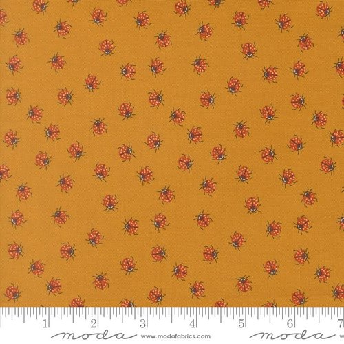 Ladybug Whimsy Bugs Golden - Quilt Fabric