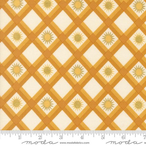 Ladybug Whimsy Check Golden - Quilt Fabric