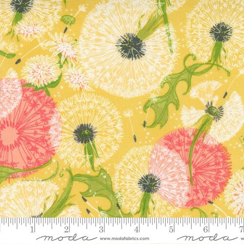 Dandelions Fields Florals - Maize - Quilt Fabric
