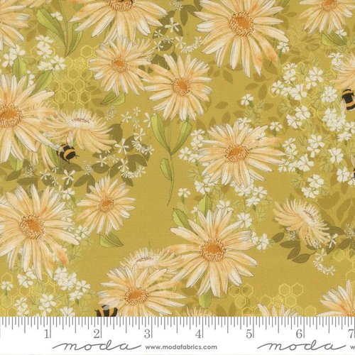 Pollinators Daisies Golden - Quilt Fabric