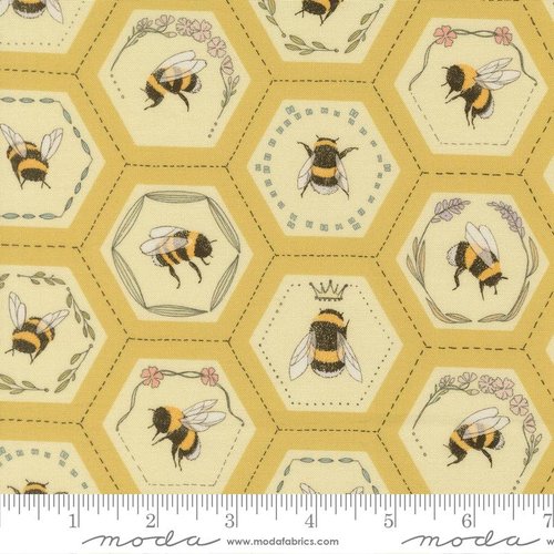 Pollinators Honeycomb Honey - Quilt Fabric