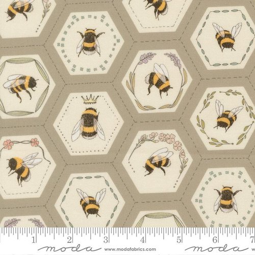 Pollinators Honeycomb Pebble - Quilt Fabric